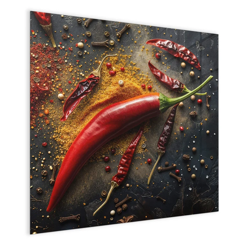 Magnettafel - Chili mit Gewürzen
