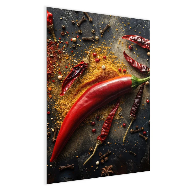 Magnettafel - Chili mit Gewürzen
