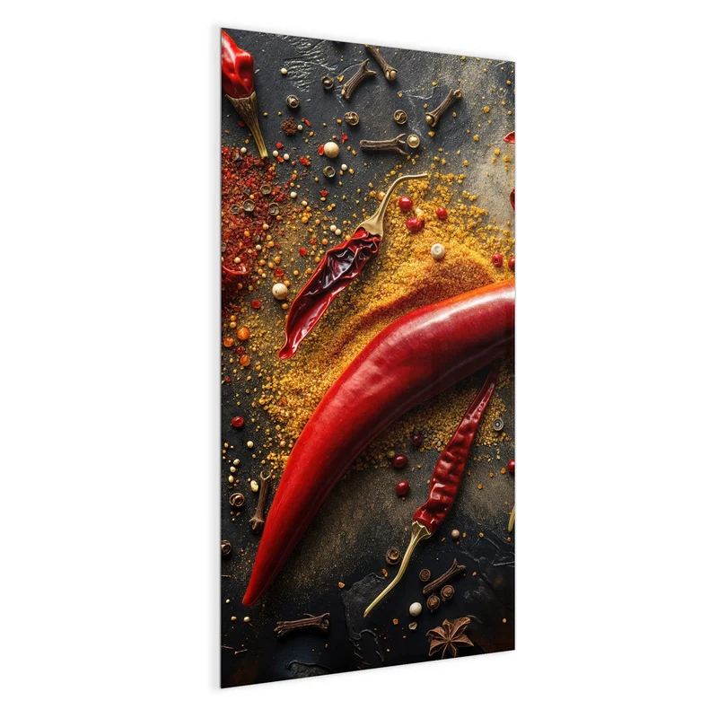 Magnettafel - Chili mit Gewürzen