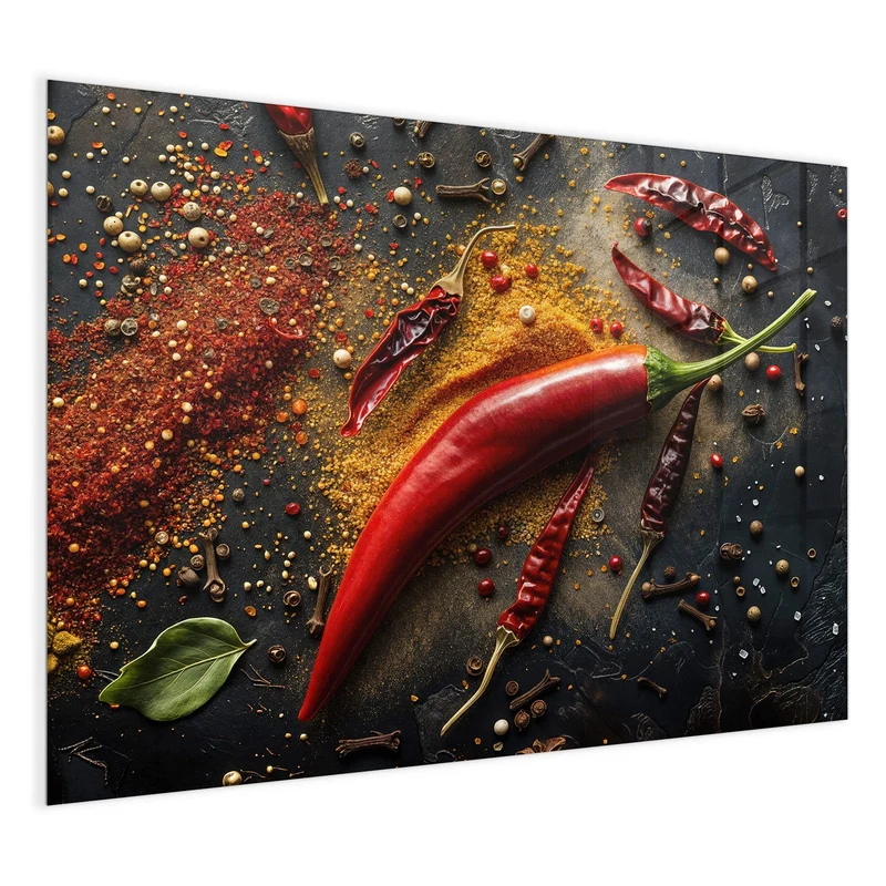 Magnettafel - Chili mit Gewürzen