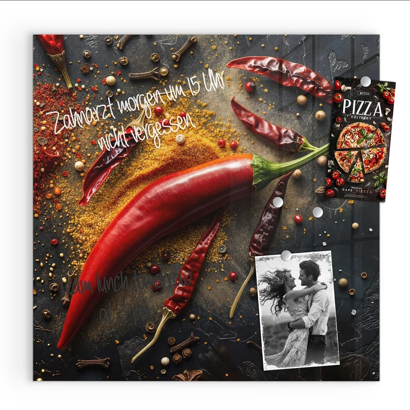 Magnettafel - Chili mit Gewürzen