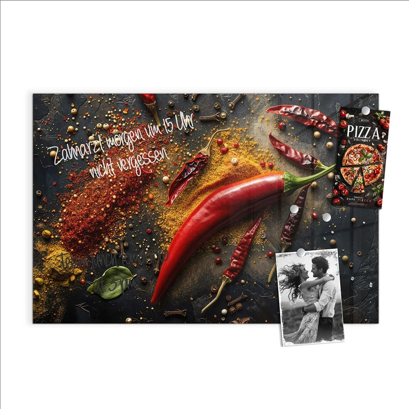 Magnettafel - Chili mit Gewürzen