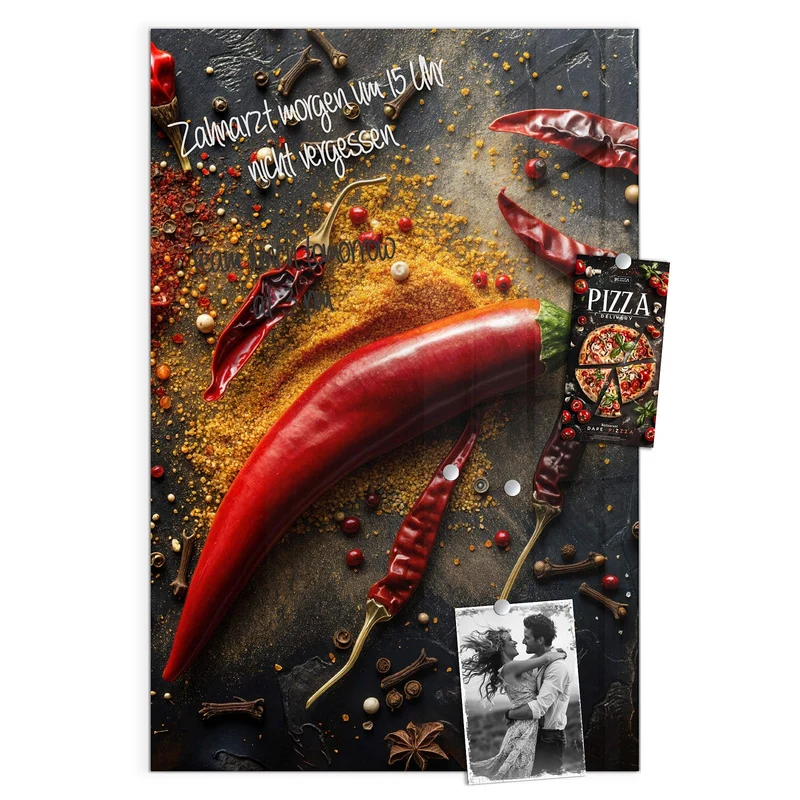 Magnettafel - Chili mit Gewürzen