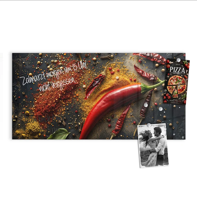 Magnettafel - Chili mit Gewürzen