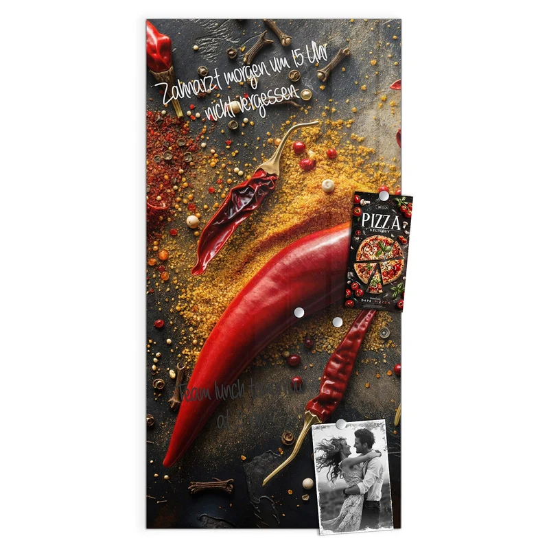 Magnettafel - Chili mit Gewürzen
