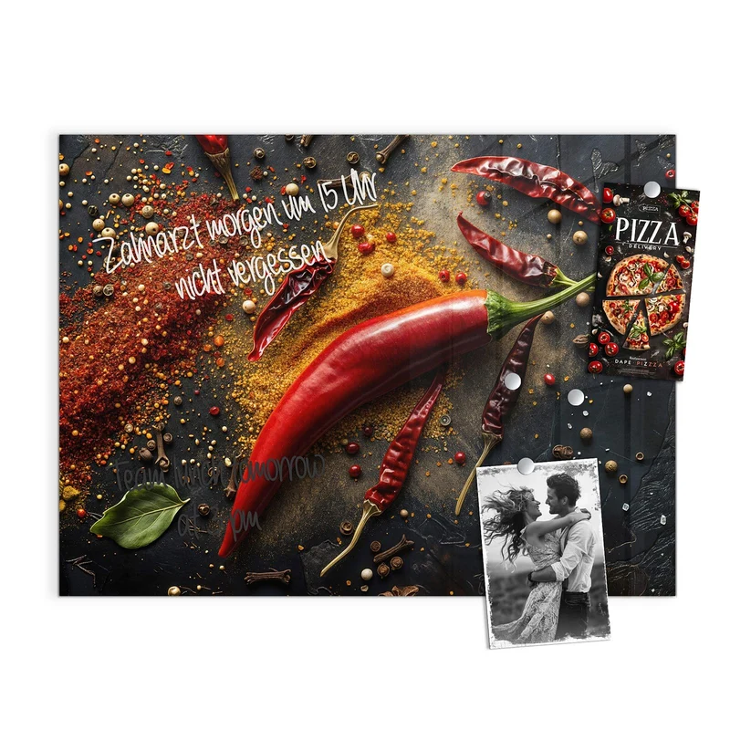 Magnettafel - Chili mit Gewürzen