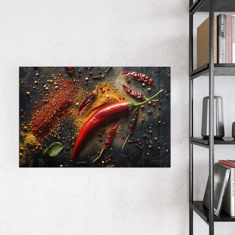 Magnettafel - Chili mit Gewürzen