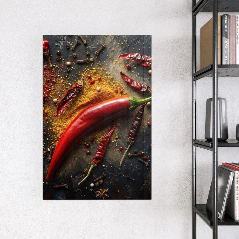 Magnettafel - Chili mit Gewürzen