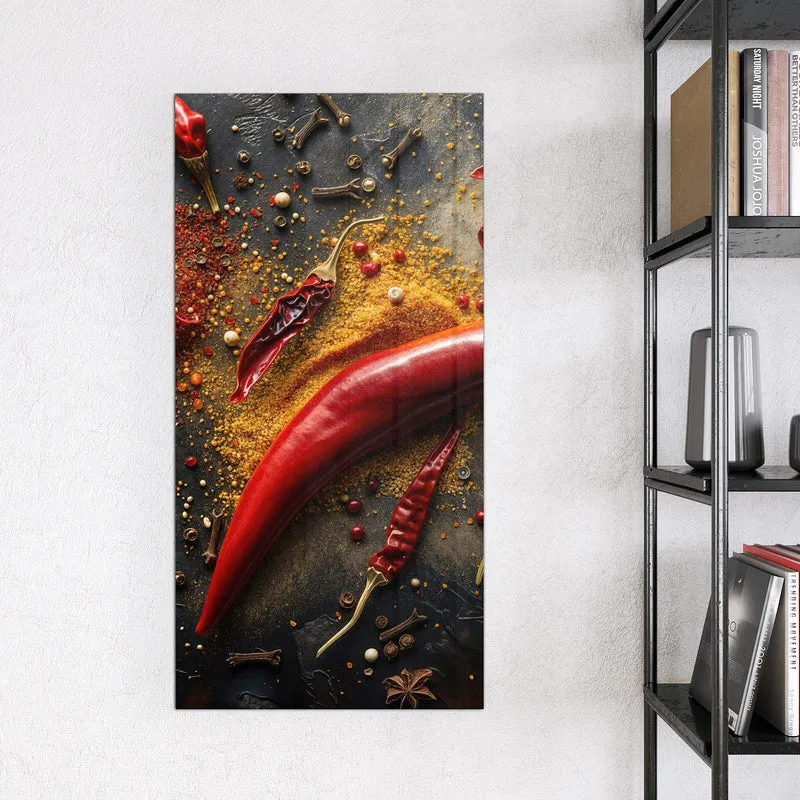 Magnettafel - Chili mit Gewürzen