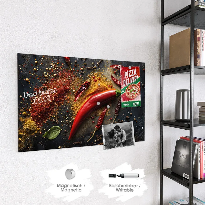 Magnettafel - Chili mit Gewürzen
