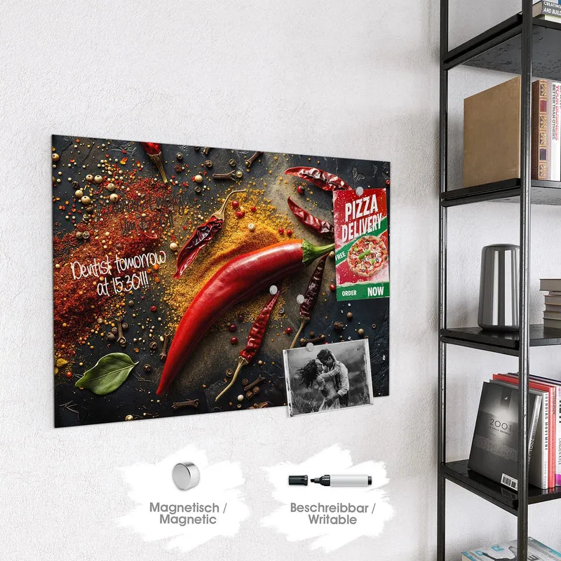 Magnettafel - Chili mit Gewürzen