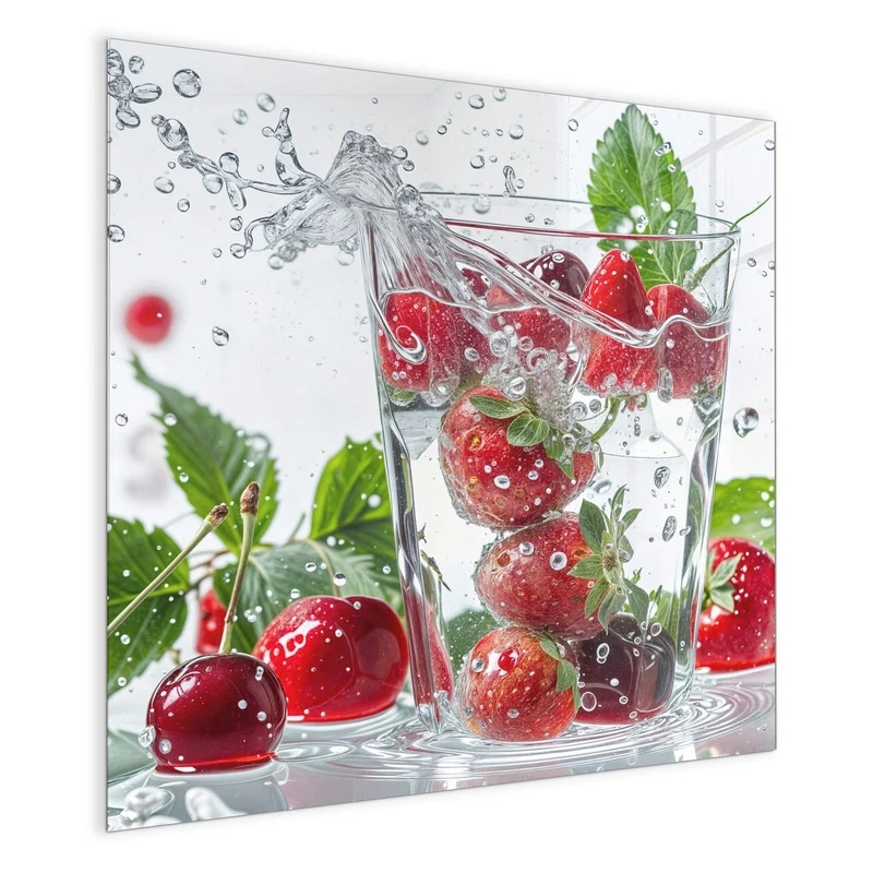 Magnettafel - Erdbeeren und Kirschen