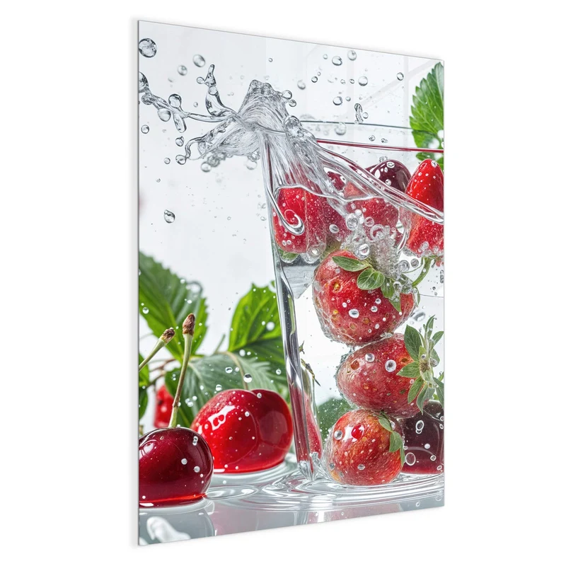 Magnettafel - Erdbeeren und Kirschen