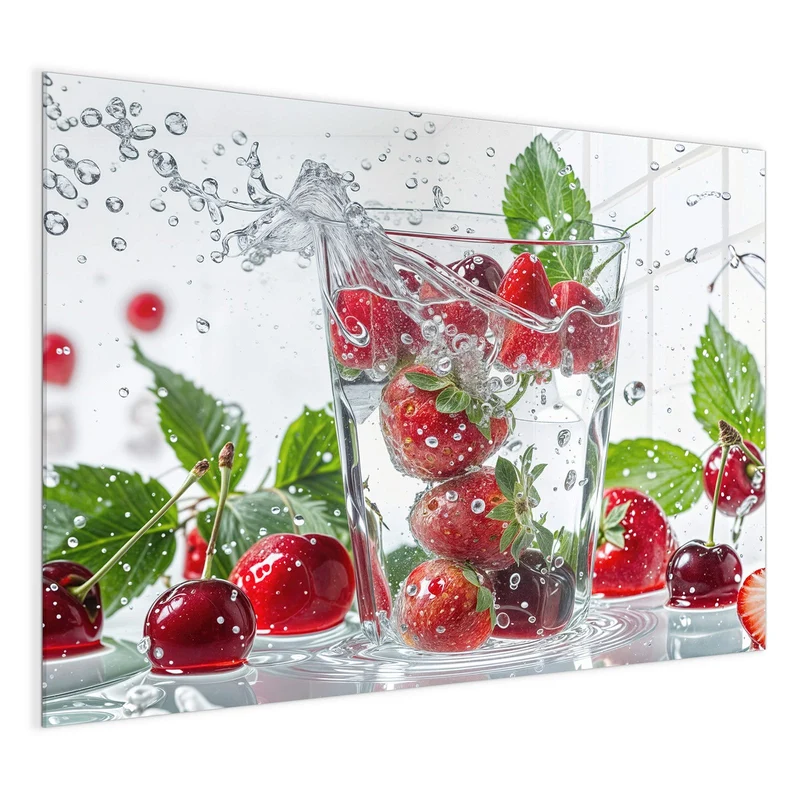 Magnettafel - Erdbeeren und Kirschen
