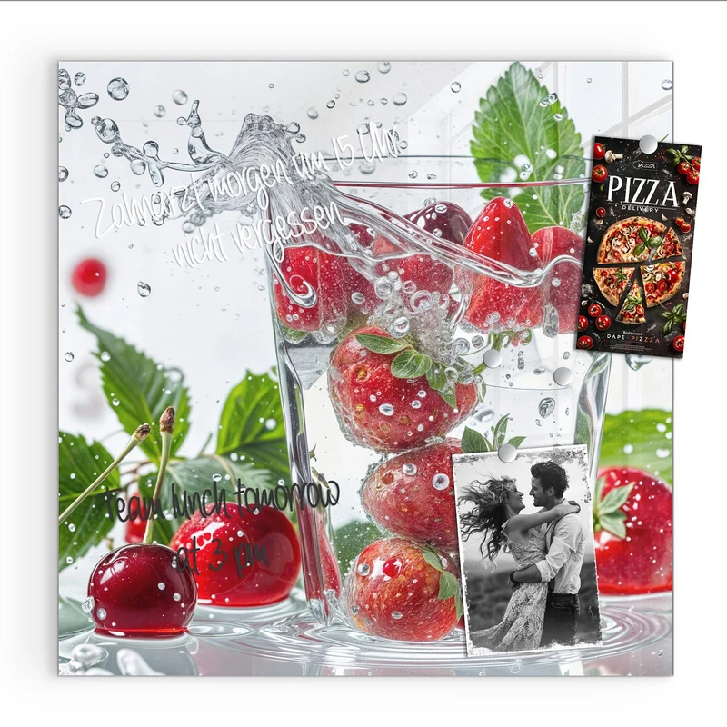 Magnettafel - Erdbeeren und Kirschen