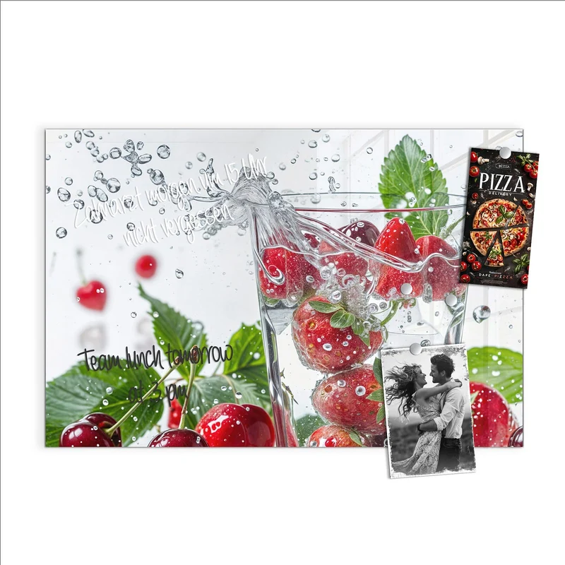 Magnettafel - Erdbeeren und Kirschen