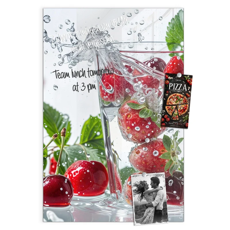 Magnettafel - Erdbeeren und Kirschen