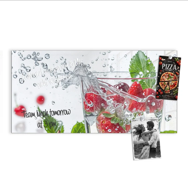 Magnettafel - Erdbeeren und Kirschen