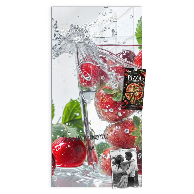 Magnettafel - Erdbeeren und Kirschen