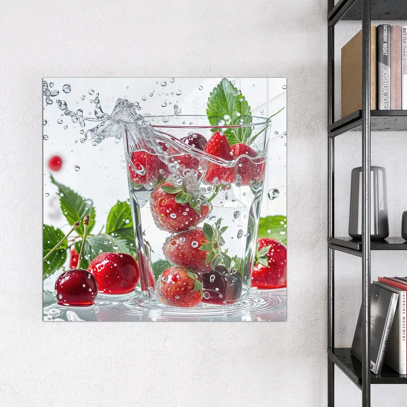 Magnettafel - Erdbeeren und Kirschen