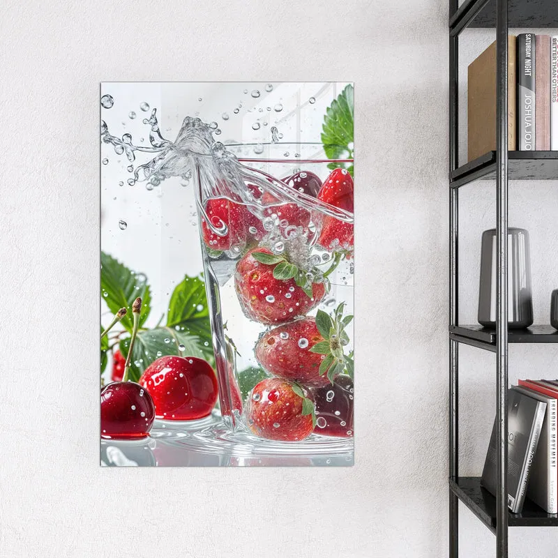Magnettafel - Erdbeeren und Kirschen
