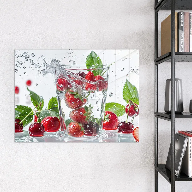 Magnettafel - Erdbeeren und Kirschen