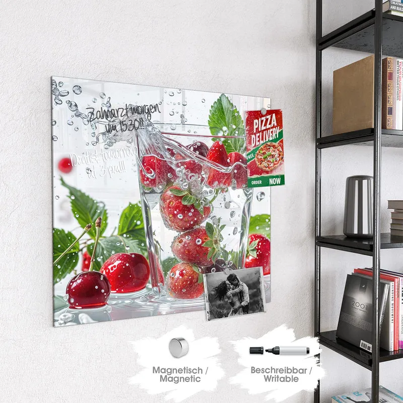 Magnettafel - Erdbeeren und Kirschen