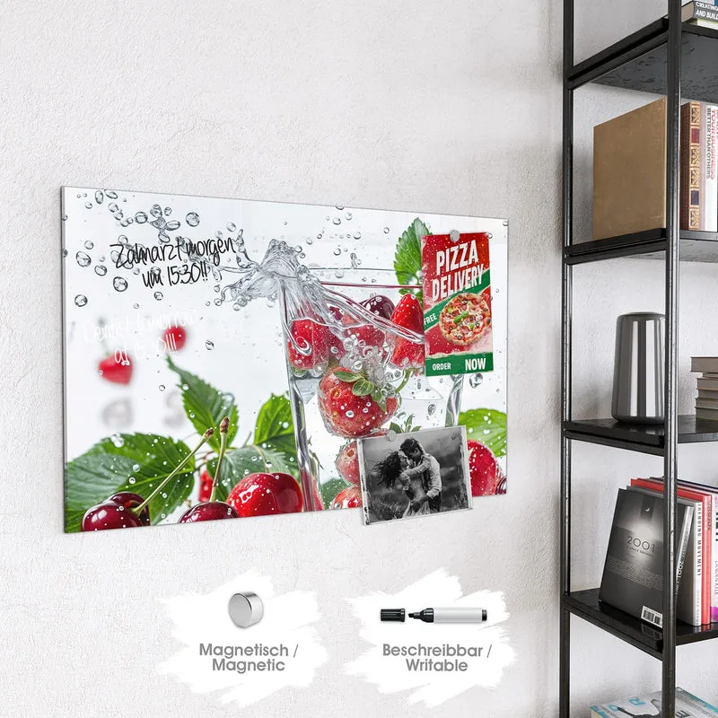 Magnettafel - Erdbeeren und Kirschen