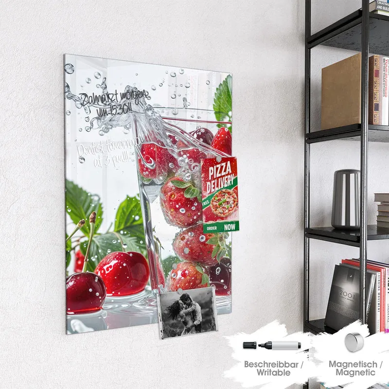 Magnettafel - Erdbeeren und Kirschen