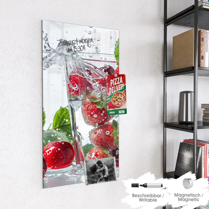 Magnettafel - Erdbeeren und Kirschen