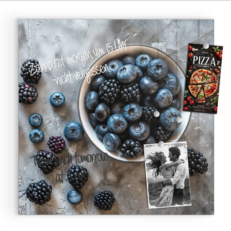 Magnettafel - Schale mit Blaubeeren
