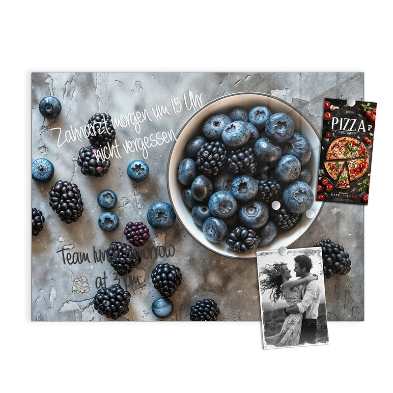 Magnettafel - Schale mit Blaubeeren