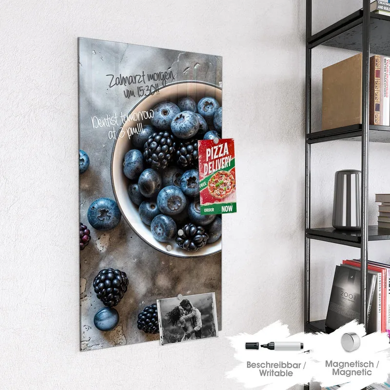 Magnettafel - Schale mit Blaubeeren