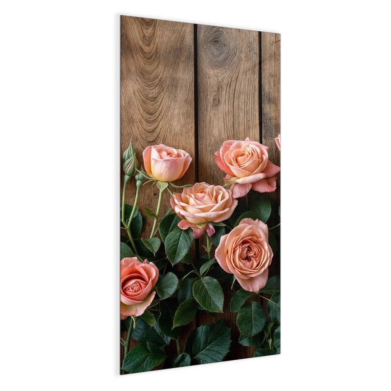 Magnettafel - Rosen vor Holzwand