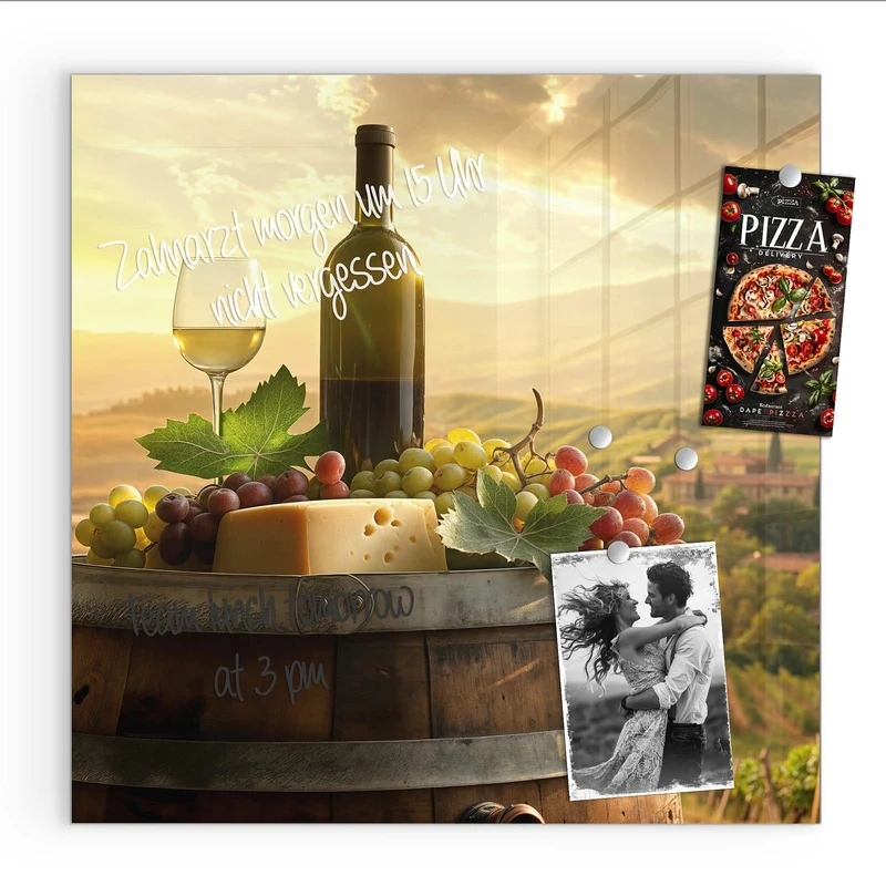 Magnettafel - Wein und Käse