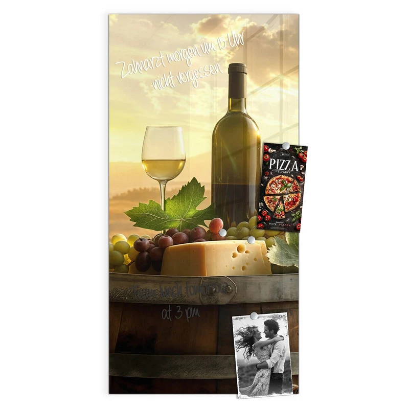 Magnettafel - Wein und Käse
