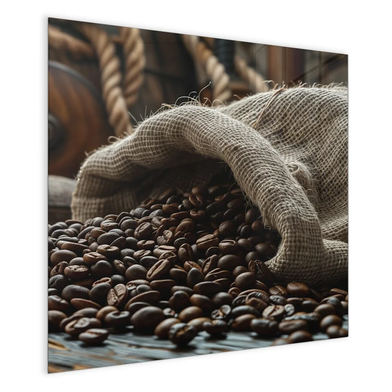 Magnettafel - Kaffeesack mit Bohnen