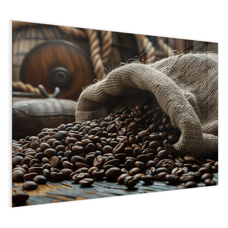 Magnettafel - Kaffeesack mit Bohnen