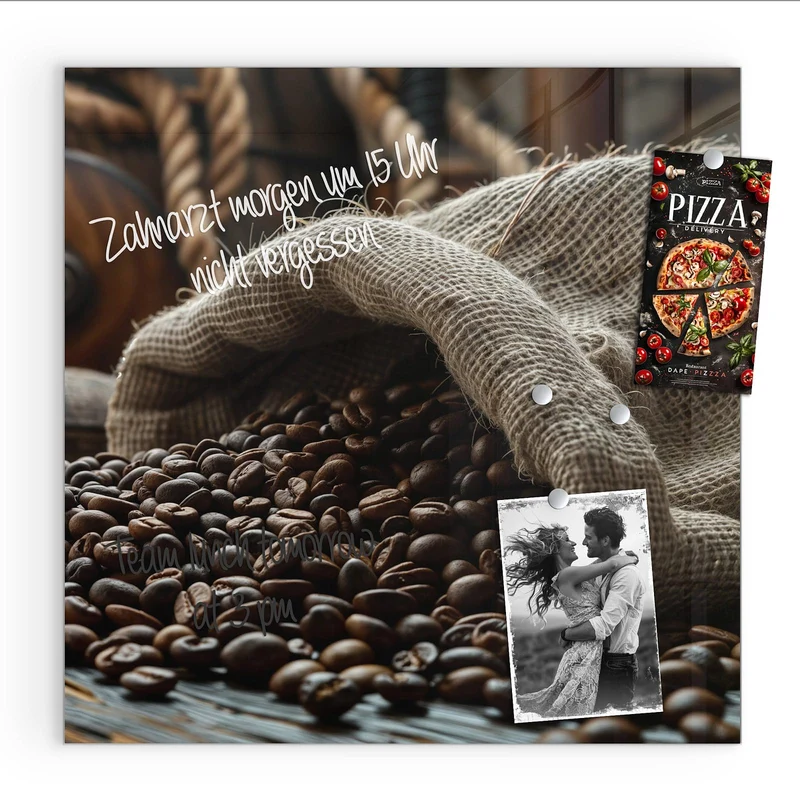 Magnettafel - Kaffeesack mit Bohnen