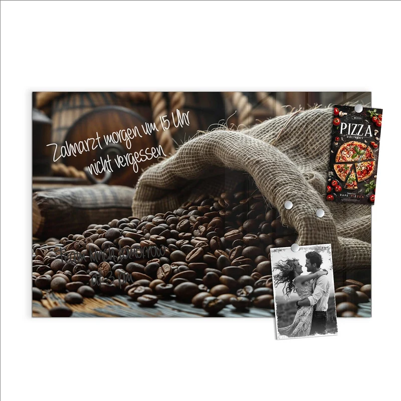 Magnettafel - Kaffeesack mit Bohnen