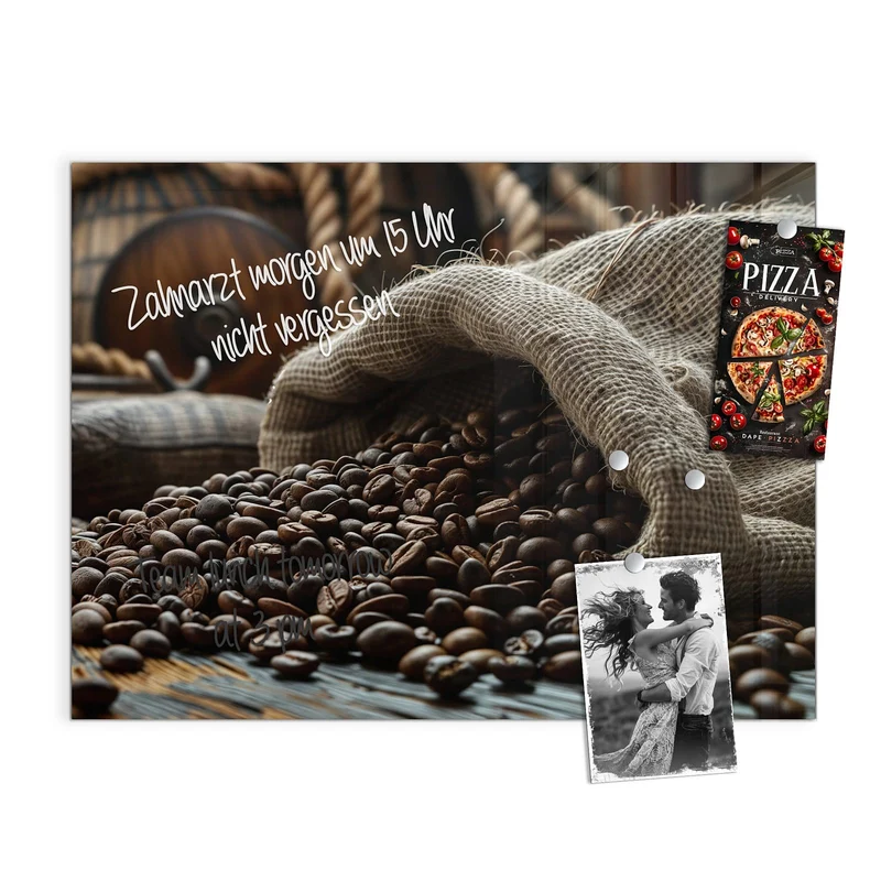 Magnettafel - Kaffeesack mit Bohnen