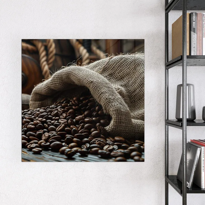 Magnettafel - Kaffeesack mit Bohnen