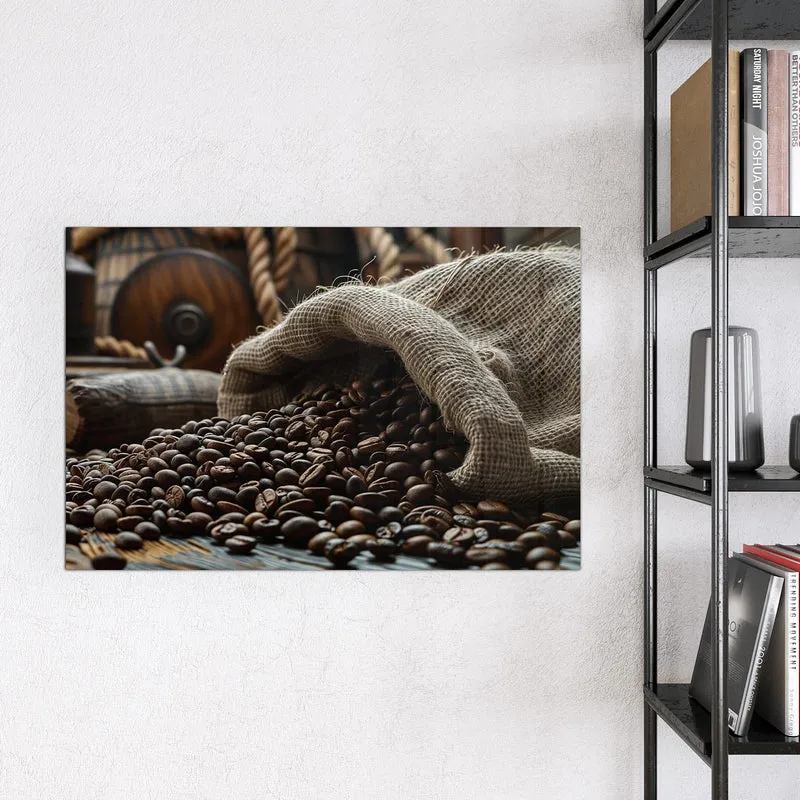 Magnettafel - Kaffeesack mit Bohnen