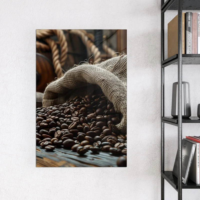 Magnettafel - Kaffeesack mit Bohnen