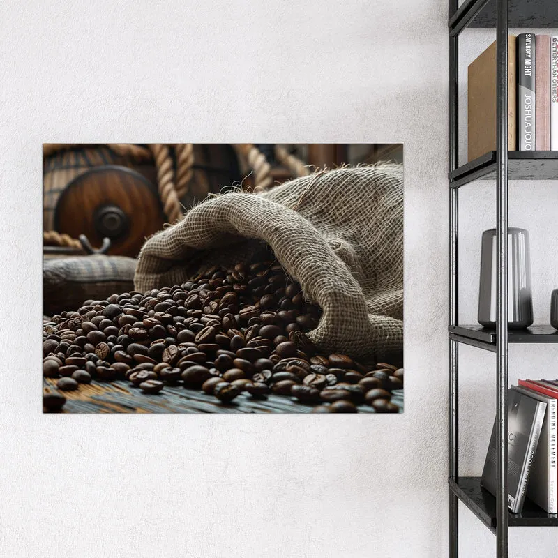 Magnettafel - Kaffeesack mit Bohnen