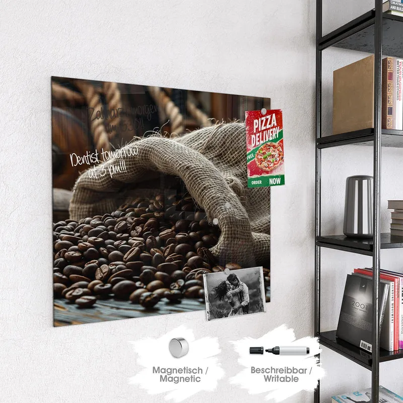 Magnettafel - Kaffeesack mit Bohnen