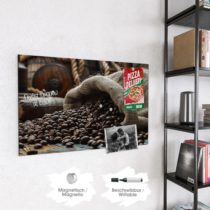 Magnettafel - Kaffeesack mit Bohnen