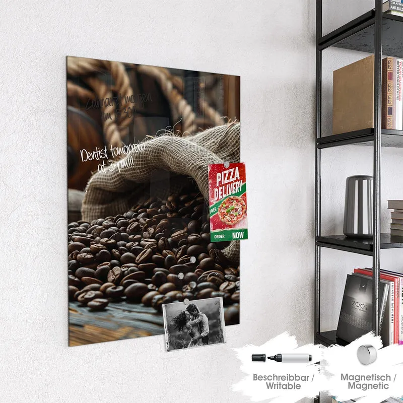 Magnettafel - Kaffeesack mit Bohnen