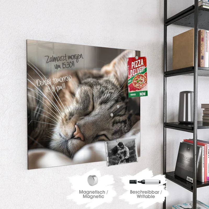 Magnettafel - Schlummernde Katze