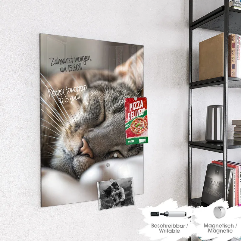 Magnettafel - Schlummernde Katze